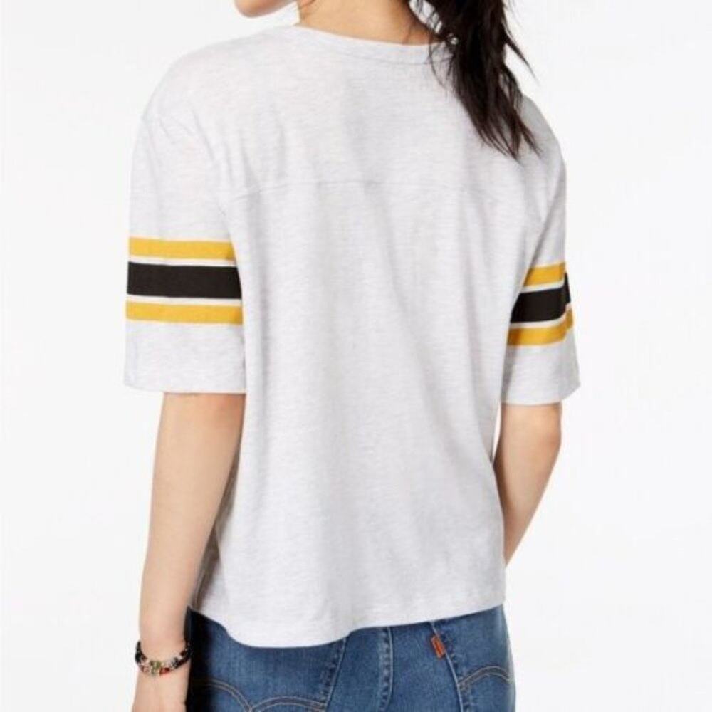 Mighty Fine Top Tee Juniors Made in the Nineties Graphic Varsity Womens Gray M - Picture 2 of 5